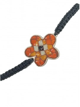 Ψηφιδωτό βραχιόλι ασήμι 925 γυναικείο λουλούδι