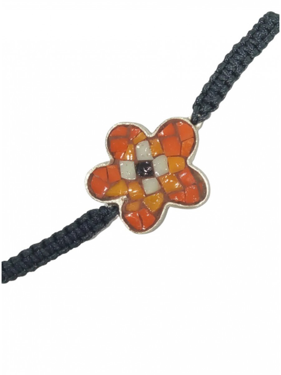 Ψηφιδωτό βραχιόλι ασήμι 925 γυναικείο λουλούδι