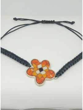 Ψηφιδωτό βραχιόλι ασήμι 925 γυναικείο λουλούδι