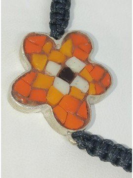 Ψηφιδωτό βραχιόλι ασήμι 925 γυναικείο λουλούδι