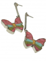 Ψηφιδωτό σκουλαρίκι ασήμι 925 γυναικείο πεταλούδα