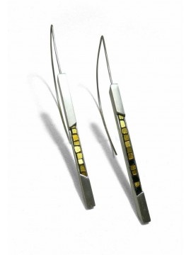 Ψηφιδωτό σκουλαρίκι ασήμι 925 γυναικείο βέργα