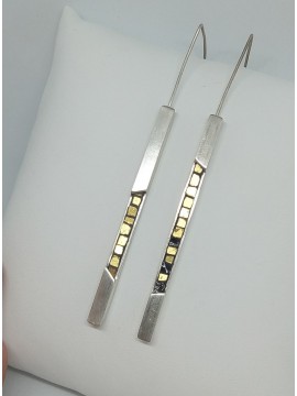 Ψηφιδωτό σκουλαρίκι ασήμι 925 γυναικείο βέργα