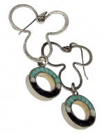 Ψηφιδωτό σκουλαρίκι ασήμι 925 γυναικείο τριφύλλι