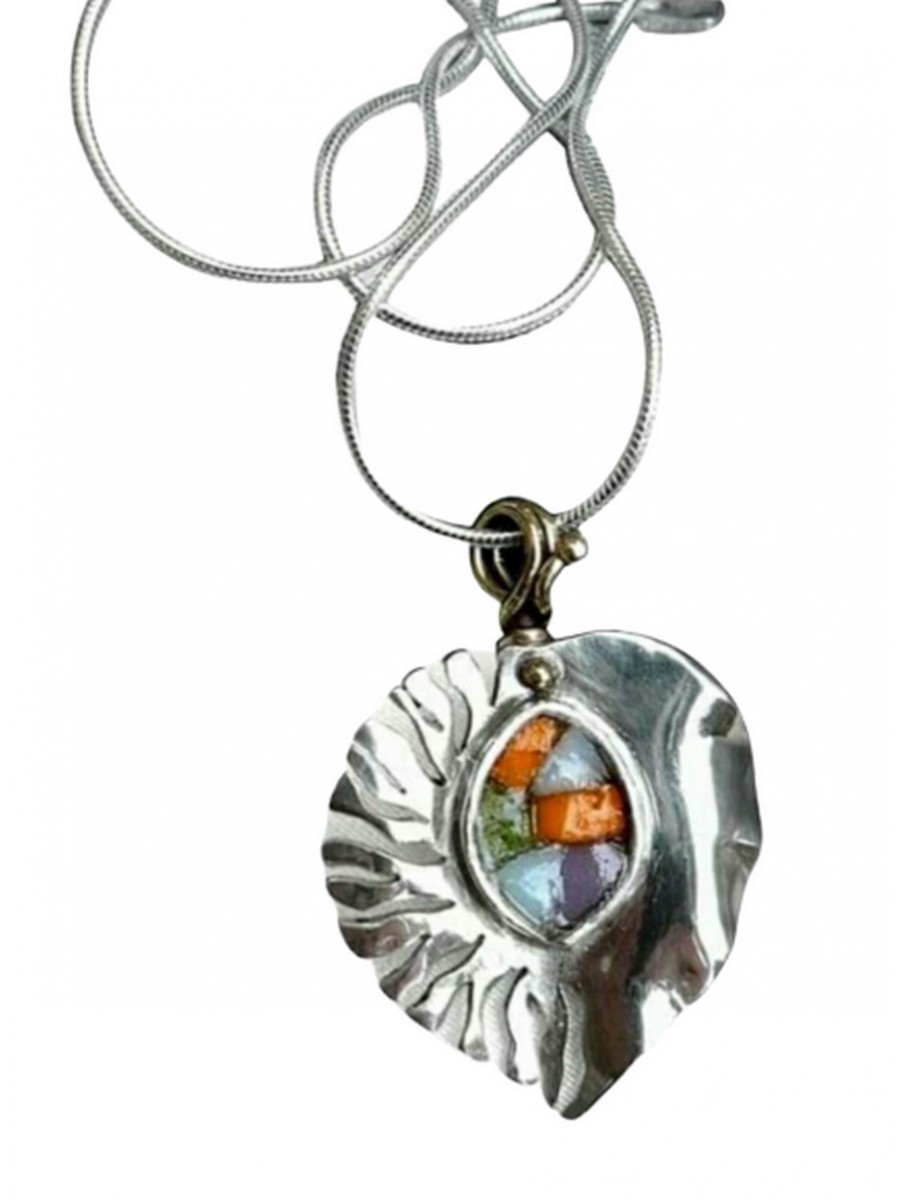 Ψηφιδωτό κολιέ ασήμι 925 γυναικείο ivy