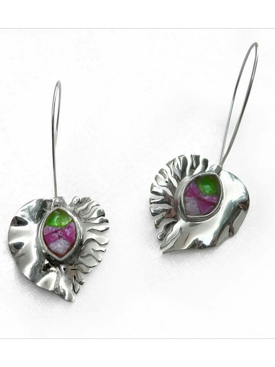 Ψηφιδωτό σκουλαρίκι ασήμι 925 γυναικείο ivy