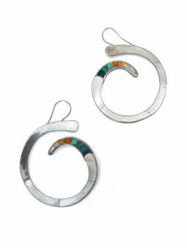 Ψηφιδωτό σκουλαρίκι ασήμι 925 γυναικείο fantasia