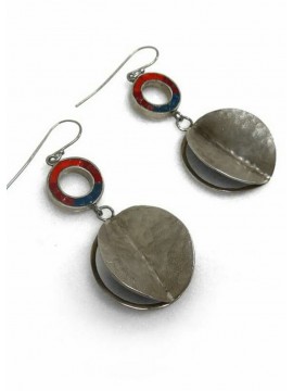 Ψηφιδωτό σκουλαρίκι ασήμι 925 γυναικείο leaves