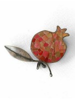 Ψηφιδωτή καρφίτσα ασήμι 925 γυναικεία pomegranate