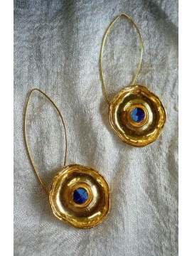 Ψηφιδωτό σκουλαρίκι ασήμι 925 γυναικείο blue eye