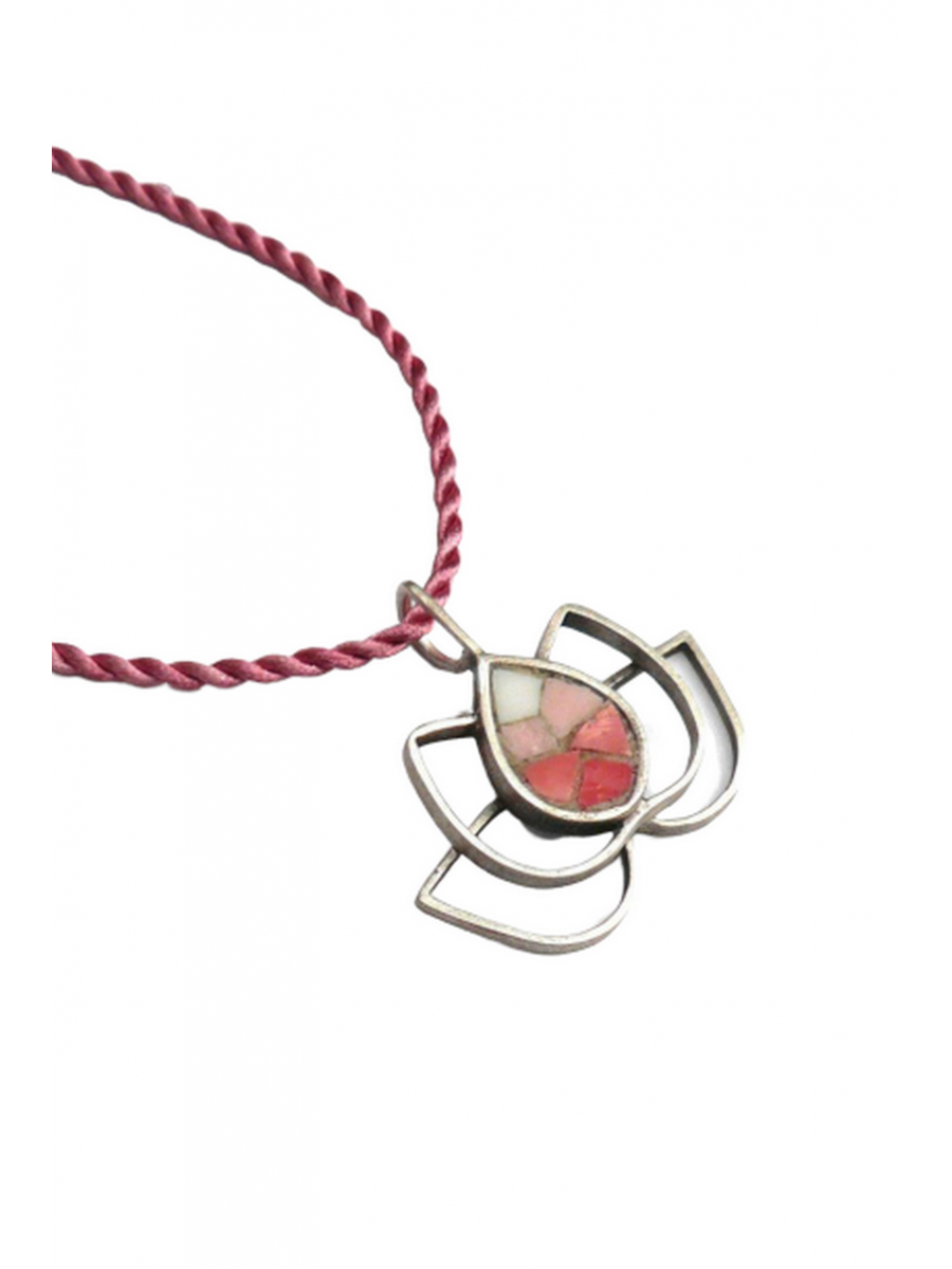 Ψηφιδωτό κολιέ ασήμι 925 Water Lily