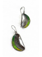 Ψηφιδωτό σκουλαρίκι ασήμι 925 γυναικείο Green Shades