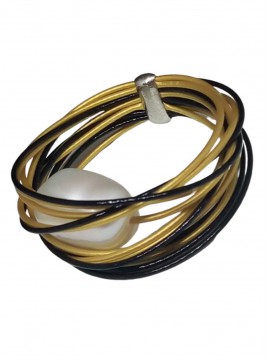 Γυναικείο χειροποίητο ατσάλινο δαχτυλίδι Circular pearls