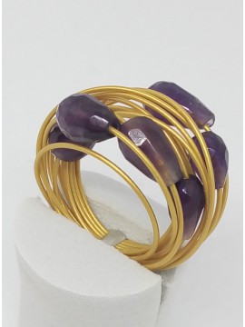 Γυναικείο χειροποίητο ατσάλινο δαχτυλίδι Purple