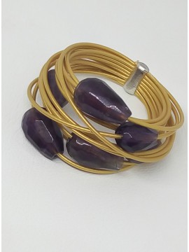 Γυναικείο χειροποίητο ατσάλινο δαχτυλίδι Purple
