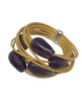 Γυναικείο χειροποίητο ατσάλινο δαχτυλίδι Purple