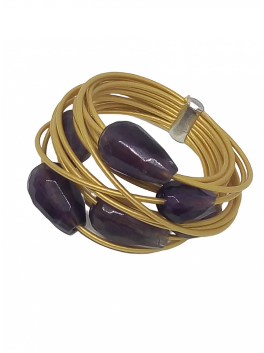 Γυναικείο χειροποίητο ατσάλινο δαχτυλίδι Purple