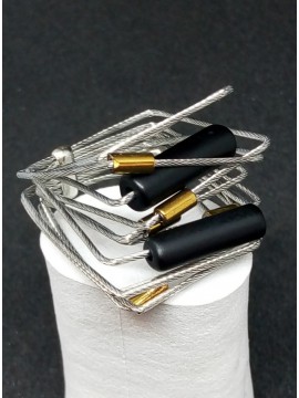 Γυναικείο χειροποίητο ατσάλινο δαχτυλίδι Gray square