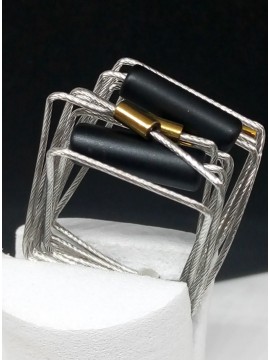 Γυναικείο χειροποίητο ατσάλινο δαχτυλίδι Gray square