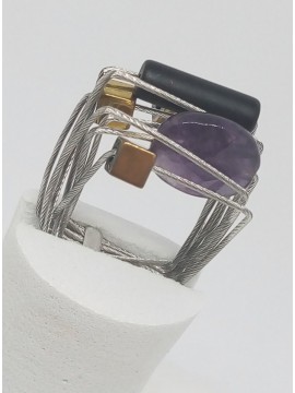 Γυναικείο χειροποίητο ατσάλινο δαχτυλίδι Square