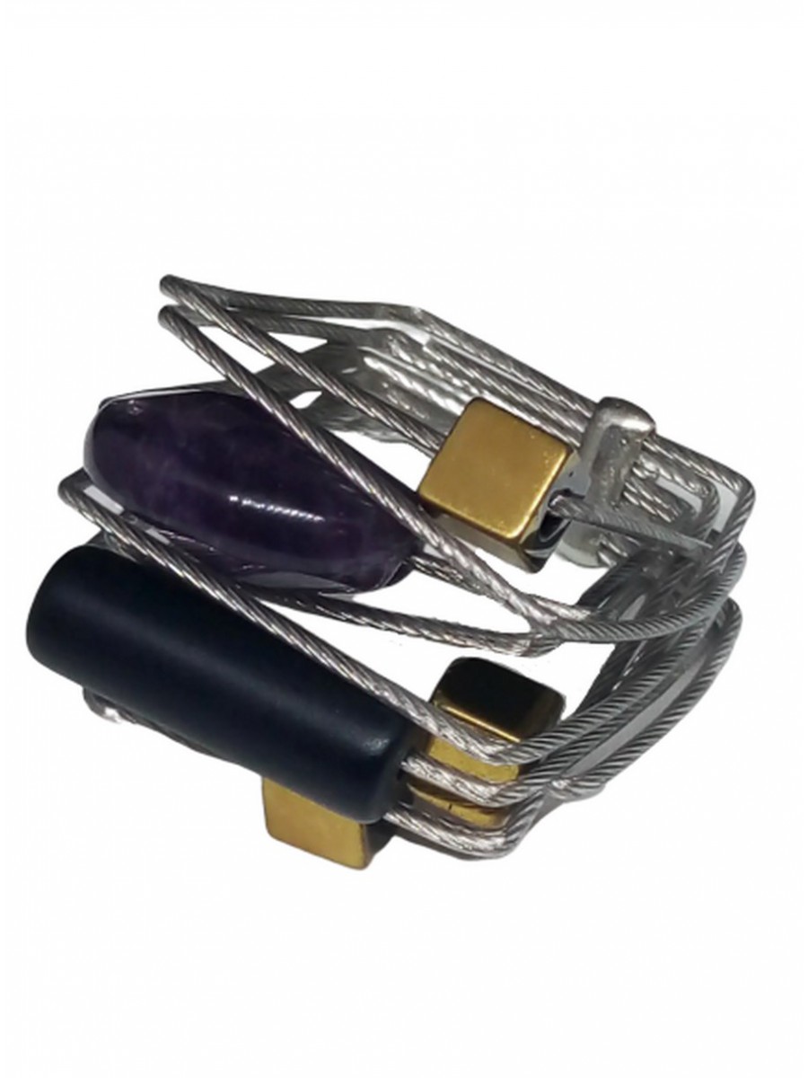 Γυναικείο χειροποίητο ατσάλινο δαχτυλίδι Square