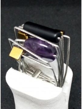 Γυναικείο χειροποίητο ατσάλινο δαχτυλίδι Square