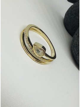 Δαχτυλίδι ασήμι 925 γυναικείο σταγόνα Gold