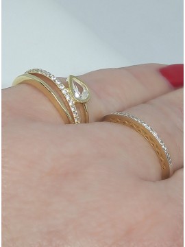 Δαχτυλίδι ασήμι 925 γυναικείο σταγόνα Gold