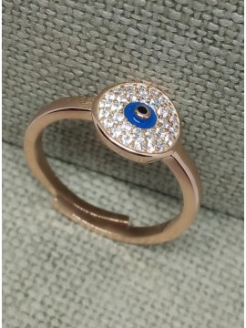 Δαχτυλίδι ασήμι 925 γυναικείο μάτι rose gold