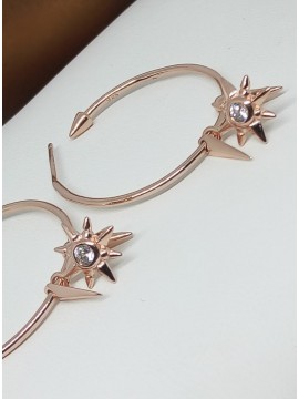 Σκουλαρίκι κρίκος ασήμι 925 galaxy rose gold