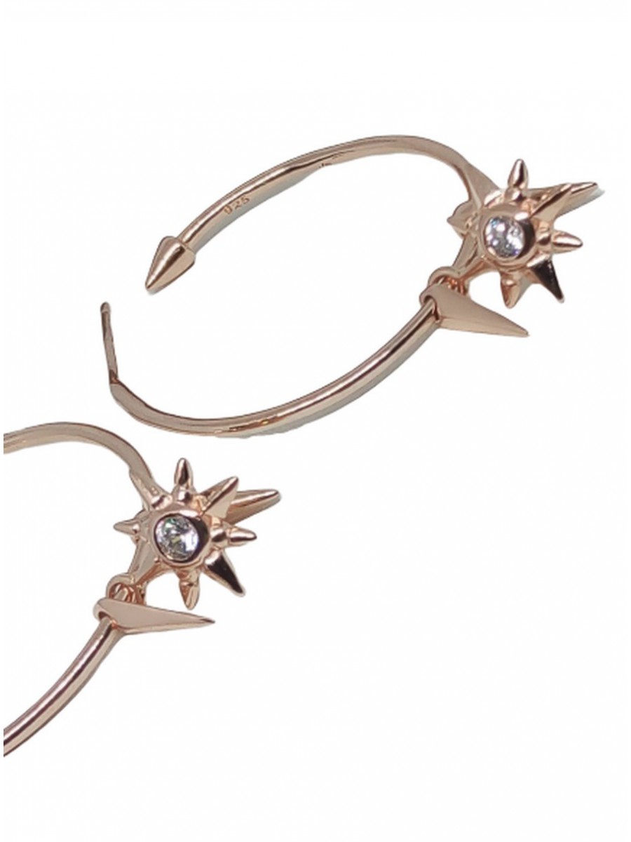 Σκουλαρίκι κρίκος ασήμι 925 galaxy rose gold