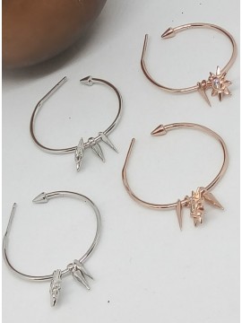 Σκουλαρίκι κρίκος ασήμι 925 galaxy rose gold