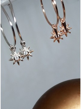 Σκουλαρίκι κρίκος ασήμι 925 galaxy silver