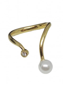 Δαχτυλίδι ασήμι 925 γυναικείο Pearl Gold