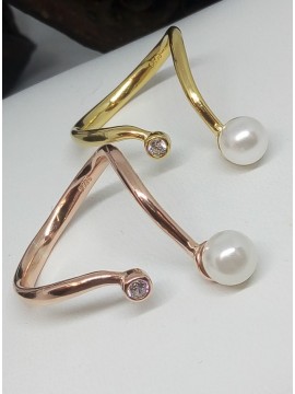 Δαχτυλίδι ασήμι 925 γυναικείο Pearl Gold