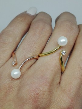 Δαχτυλίδι ασήμι 925 γυναικείο Pearl Gold
