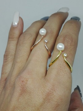 Δαχτυλίδι ασήμι 925 γυναικείο Pearl Gold