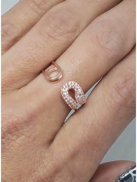 Δαχτυλίδι ασήμι 925 γυναικείο pin rose gold