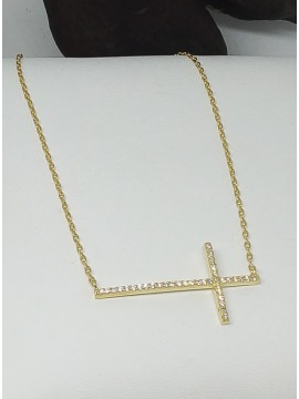 Κολιέ ασήμι 925 γυναικείο cross gold