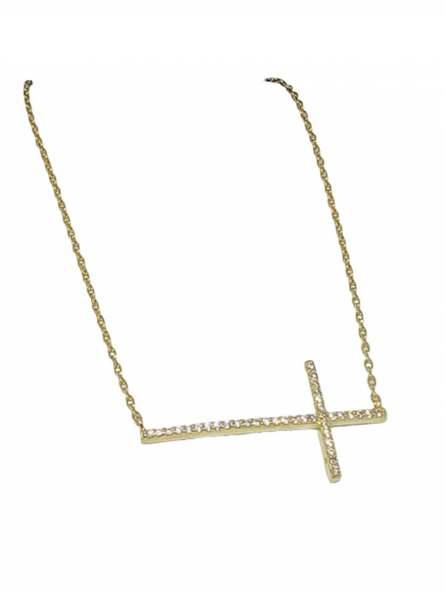 Κολιέ ασήμι 925 γυναικείο cross gold