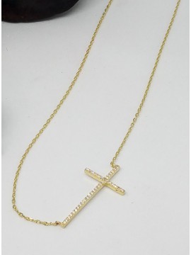 Κολιέ ασήμι 925 γυναικείο cross gold