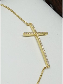 Κολιέ ασήμι 925 γυναικείο cross gold