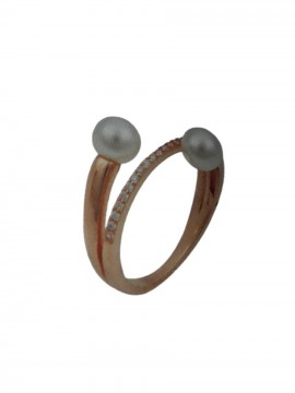 Δαχτυλίδι ασήμι 925 γυναικείο μαργαριτάρι Rose gold