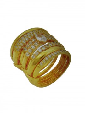 Δαχτυλίδι ασήμι 925 γυναικείο επταπλό gold