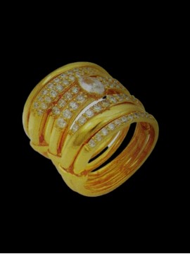 Δαχτυλίδι ασήμι 925 γυναικείο επταπλό gold