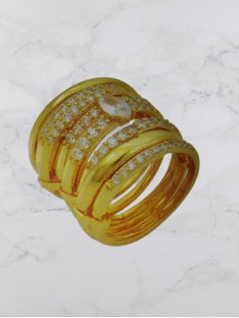 Δαχτυλίδι ασήμι 925 γυναικείο επταπλό gold
