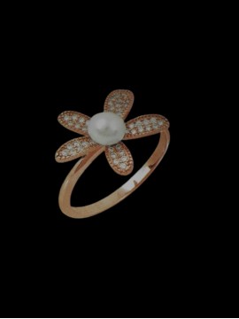 Δαχτυλίδι ασήμι 925 γυναικείο λουλούδι Rose gold