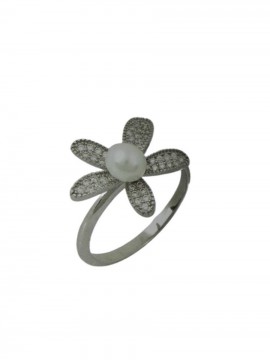 Δαχτυλίδι ασήμι 925 γυναικείο λουλούδι silver