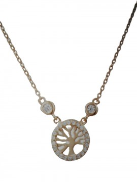 Κολιέ ασήμι 925 γυναικείο δέντρο της ζωής rose gold