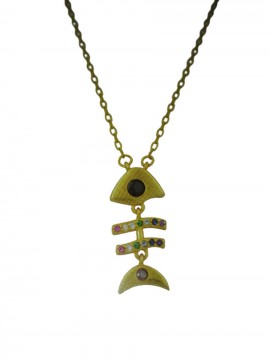 Κολιέ ασήμι 925 γυναικείο ψαροκόκαλο gold